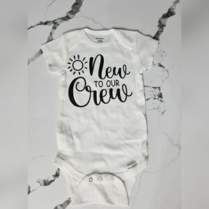 Gerber White 'New to Our Crew' Bodysuit